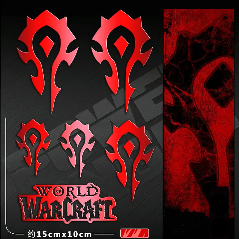 Hot Game WOW Alliance Horde Anime Stickers Metal Decal Sticker For Laptop Phone Car Book Desk DIY Stiker Toy