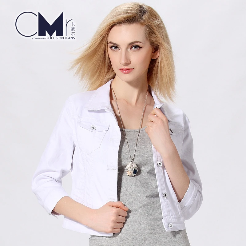 white denim jacket woman