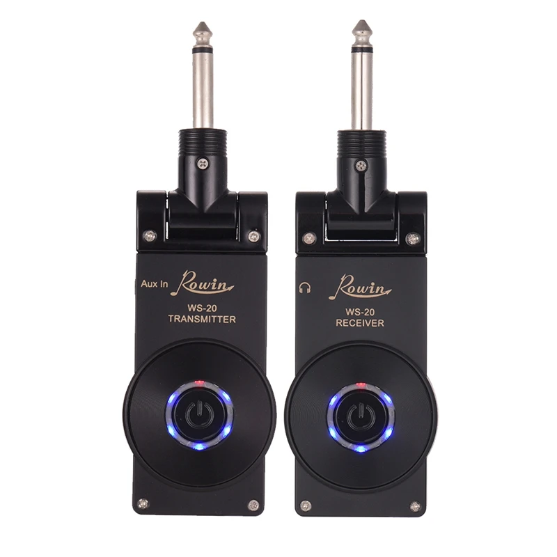 

Rowin Ws-20 2.4G Wireless Rechargeable Electric Guitar Transmitter Receiver Set 30 Meters Transmission Range Black Color