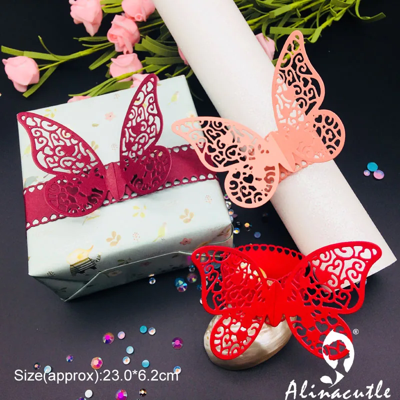 

Die Cut Metal Cutting Cut napkin ring Butterfly bow ribbon holder Scrapbook Paper Craft Handmade Card Punch Art Knife Cutter