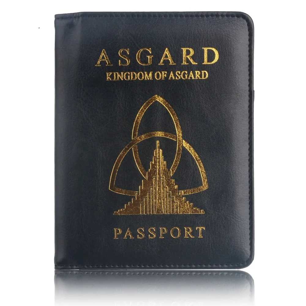 TRASSORY RFID Блокировка ASGARD чехол держатель для паспорта Марвел Мстители Кожаная Обложка для паспорта для мужчин и женщин