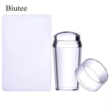 Buitee claro geléia silicone stamper prego com scrapet prego arte carimbar ferramenta conjunto para diy prego carimbando manicure decoração do prego(China)