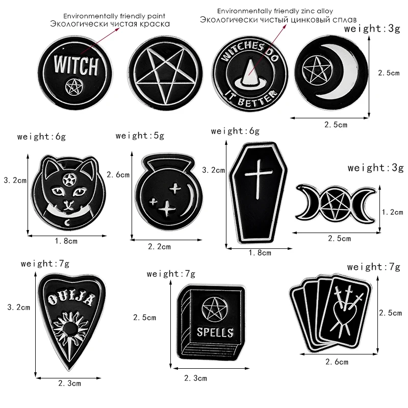 Ouija Bruja Luna Triple Daga Corazón Bola De Cristal Hechizos Hacen Las Brujas Es Mejor Ataúd Pin Esmalte Pin Para Solapa Con Insignia Bruja Banner Broches Aliexpress