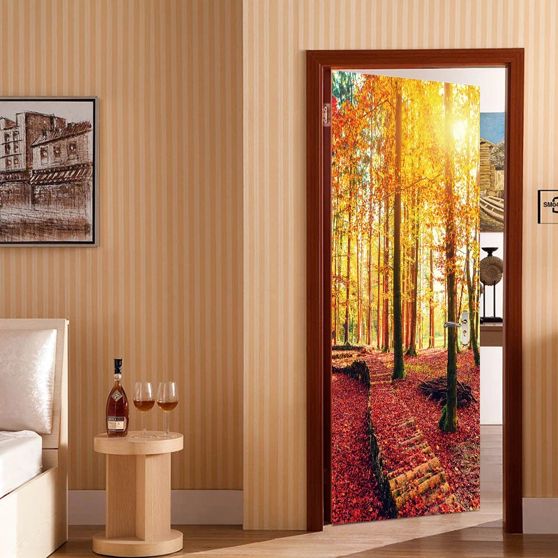 3D эффект, креативный пейзаж, пейзаж, масляная краска, наклейка на дверь, краска для гостиной, коридора, ПВХ, наклейка на стену, s дверь, декоративная