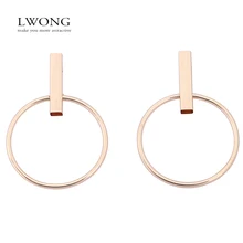 LWONG золотые серебряные серьги-кольца для женщин геометрический бар большие серьги в форме колец минималистичные серьги-кольца сережки oorbellen