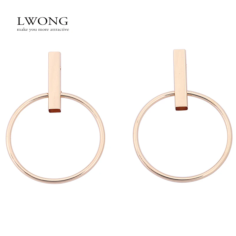 Женские серьги кольца LWONG геометрические в виде больших кругов|colorful hoop earrings|hoop