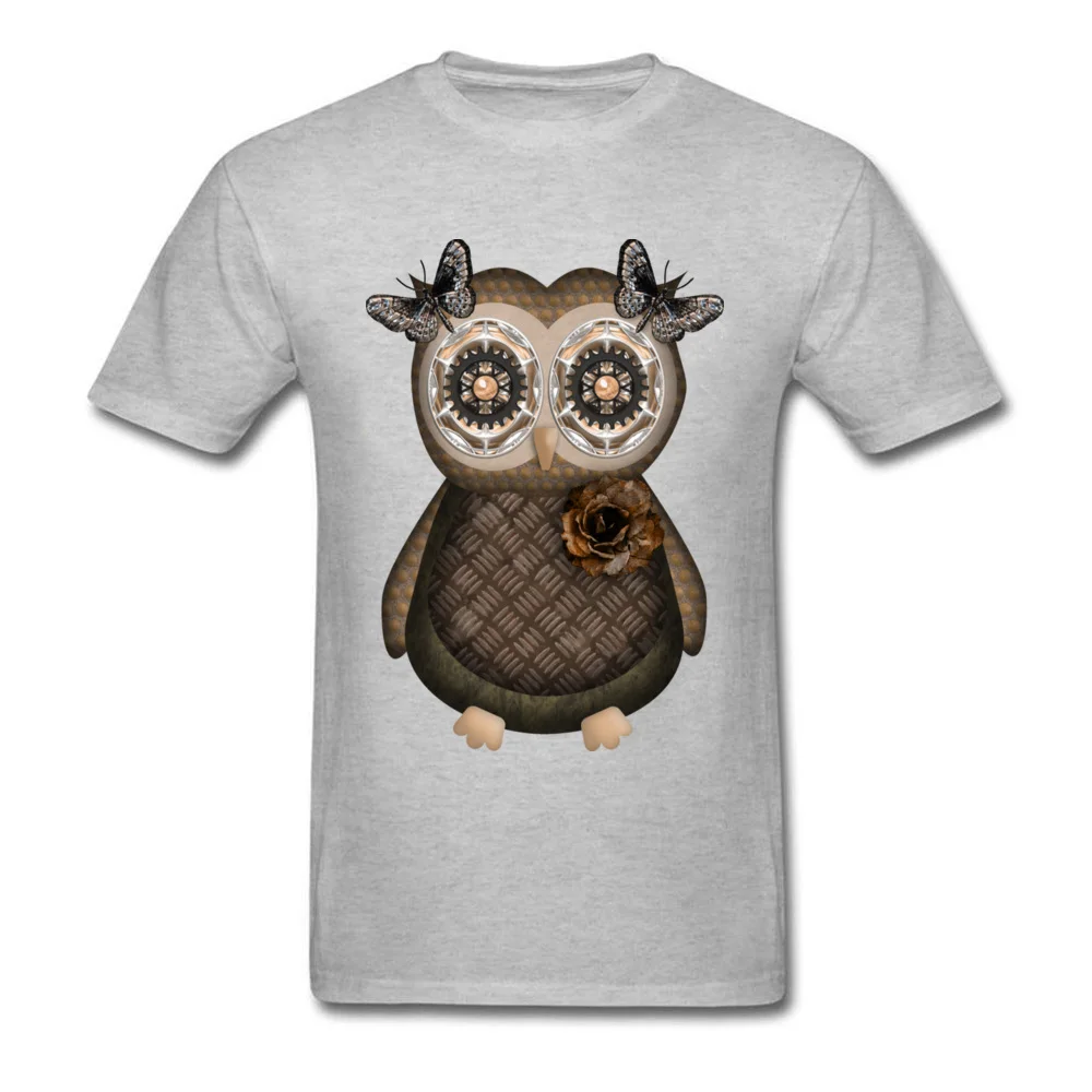 Girl Owl Fashion Short Sleeve Gift T-shirts 100% Cotton O Neck Men's Tees Geek Sweatshirts Summer/Autumn Drop Shipping Girl Owl grey