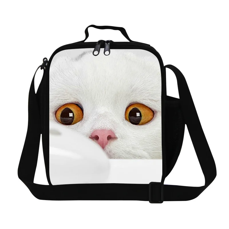 3D Кот и мышь рюкзак с принтом для детей Изолированная школьная коробка для обеда офисные женские термо маленькие закуски сумка для путешествий - Цвет: Бежевый