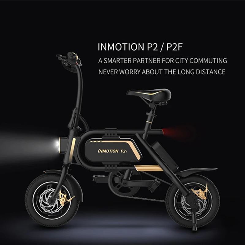 Best Original Inmotion P2F Ebike Folding Bike 36V Lithium-ion Battery 350W 30km/h 12" Tire Mini Bicycle Electric Bike CE RoHS FCC 4