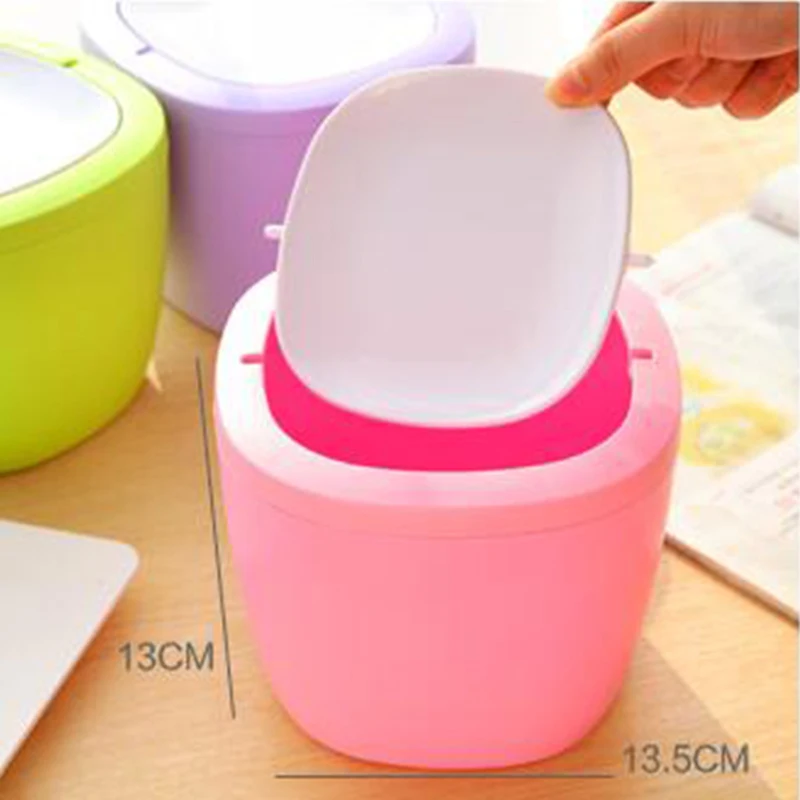 

Wholesale Waste Garbage Bin,Icarekit, Removable type Mini Desktop swing top trash can Kitchen Bedroom Home Waste Garbage Bin
