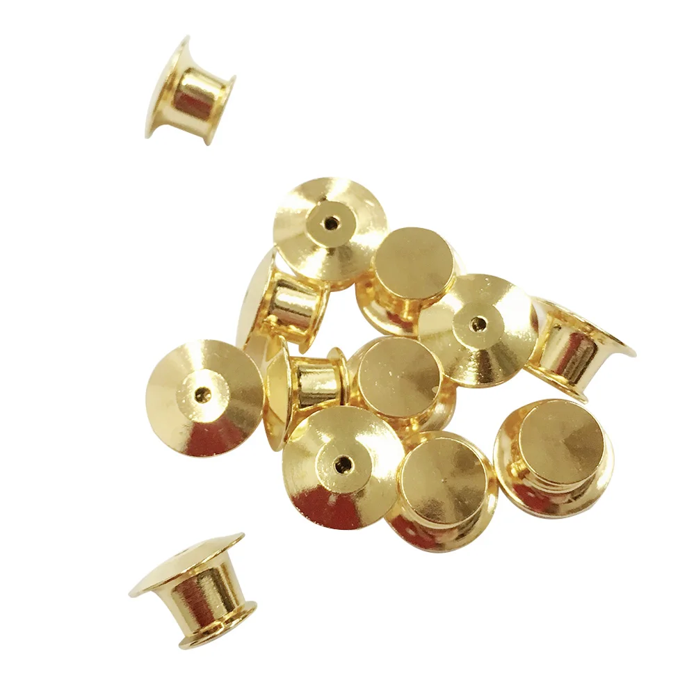 

30 Pieces Fastener Name Tags Hat Locking With Box Bag No Tool Flat Metal Spring Loaded Pin Keeper Back Vest Book Badge Emblem