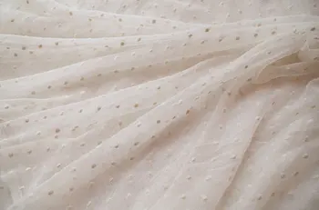 

ivory tulle lace fabric, bridal lace fabric with polka dots 5yards