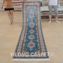 Yilong 2,5 'x10' Тебриз ковровая дорожка синий ручной работы изысканный ручной работы ковер в восточном стиле ruuner(0853