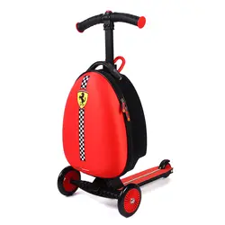 Багажная тележка для путешествий Ferrari, чемодан, самокат, складной, для путешествий, для детей 3-10 лет