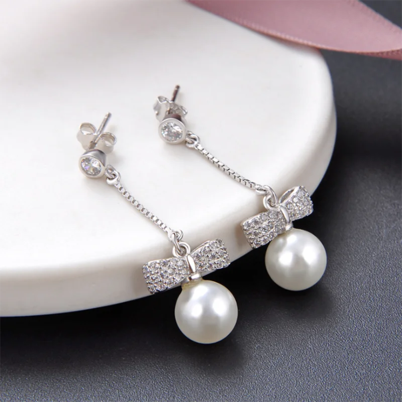 

100% S925 Sterling Silver Retro Long Earrings Ladies Earrings Tassel Pearl Earrings Earrings Jewelry Accessories