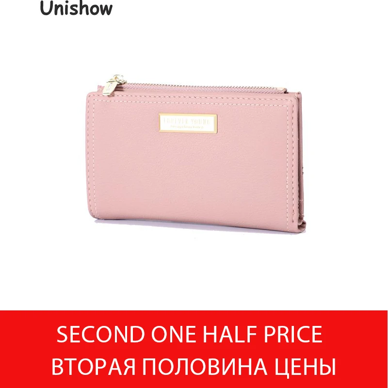 

Unishow Simple Elegant Women Wallet Slim Thin Women Purse Brand Designer Female Leather Wallet Zipper Coin Purse Card Holder Bag