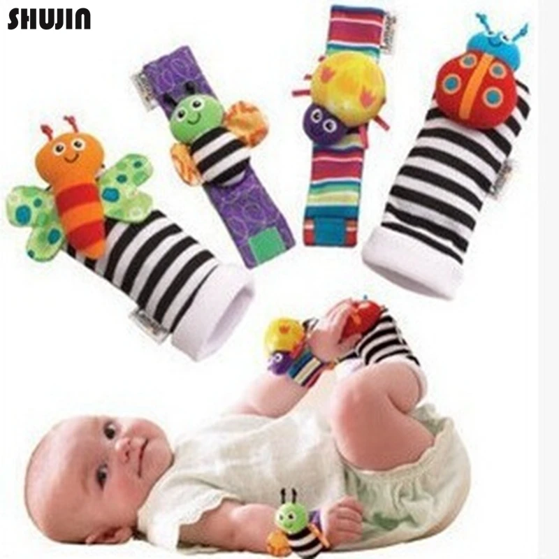 Shujin Детские игрушки-погремушки игрушки животных носки ремешок с погремушкой детские носки ремешок Мультяшные развивающие лучший подарок