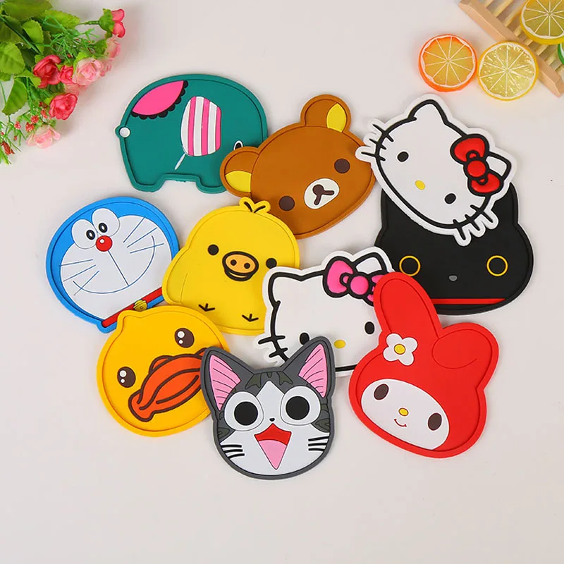 1/12 قطعة سيليكون الطعام مفرش طاولة كوستر اكسسوارات المطبخ حصيرة كوب شريط القدح الكرتون الحيوان البومة Totoro التوابع شرب منصات