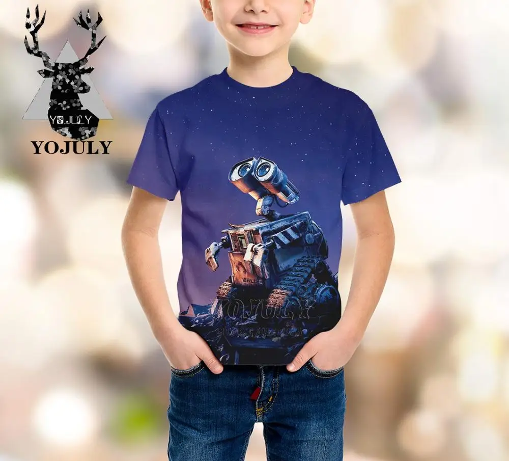 Футболка YOJULY Robot WAL L.E для мальчиков и девочек Подростковая футболка с 3d принтом