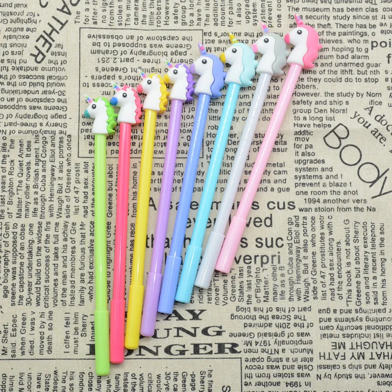 

4 Pcs / Set unicorn gel pen Cute animal lapices Creativity boligrafos Kawai boligrafo stationary kalem papeterie pens caneta