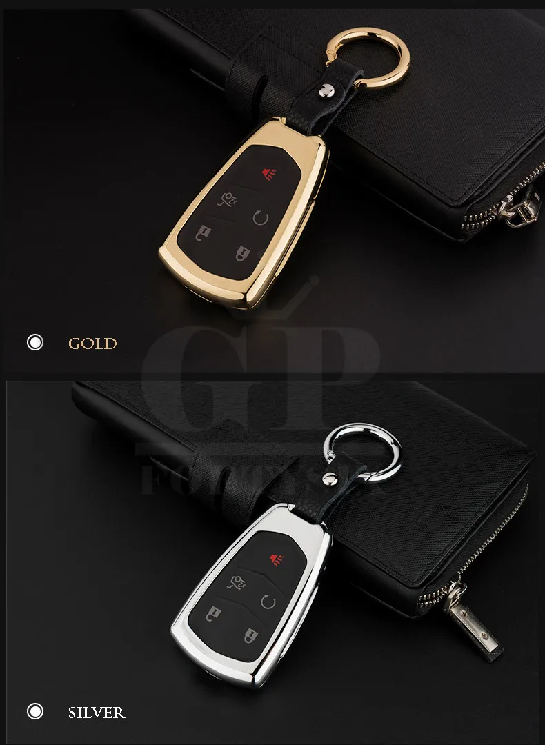 GPFORTYSIX Ключа автомобиля Shell Обложка цинковый сплав+ кожа сеть очень красивые Smart Key чехол для Cadillac SRX ATS CTS CT6 XT5 XTS