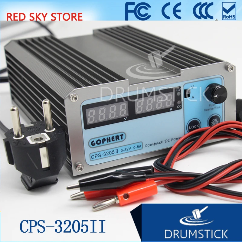 Гоферт CPS-3205 II CPS-3205II 160W(110Vac/220Vac) 0-32 V/0-5A, компактный цифровой Регулируемый источник питания постоянного тока