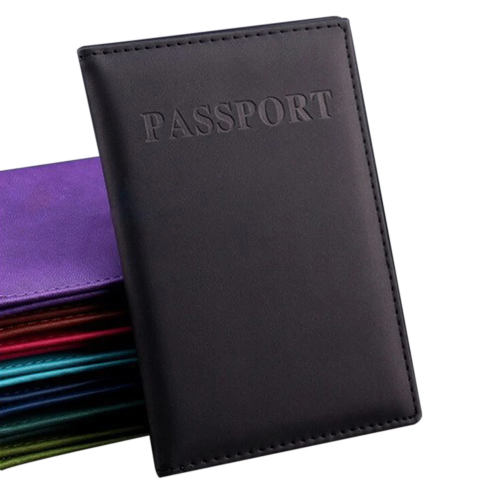 Женская Обложка для паспорта, пара моделей, Женская Обложка для паспорта, чехол для карточек унисекс, мужской держатель для карт, искусственная кожа, сумка для карт - Цвет: black