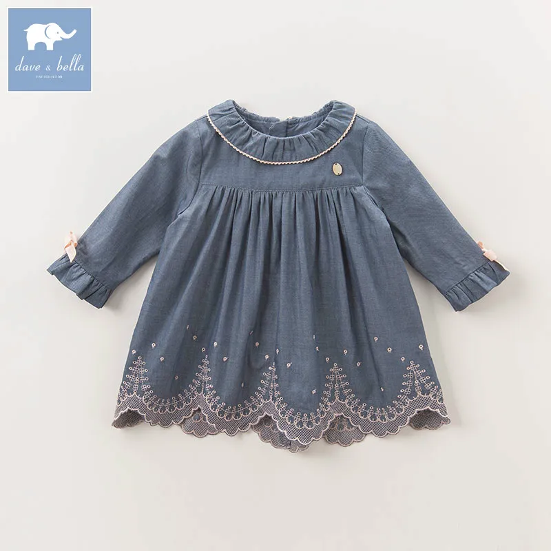 DB5618 dave bella/осеннее платье принцессы для маленьких девочек на свадьбу, день рождения детская одежда дизайнерское платье для девочек