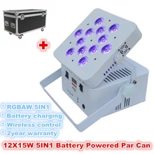 4 шт./лот 12x15 Вт 5in1 заряд аккумулятора и Wireless DMX номинальной сценический подсветкой