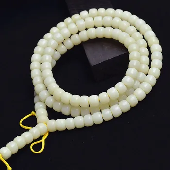 

114 pcs/lot 6*8mm wheel spacer bead Natural White Bodhi Seed Beads For yoga mala Jewelry Making necklace bracelet material