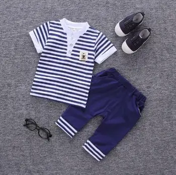 

Baby Boy Clothes Summer 2017 Toddler Newborn Baby Boy Clothes Set Cotton Shirt Suit + Pants Set of 2 Children's Clothing