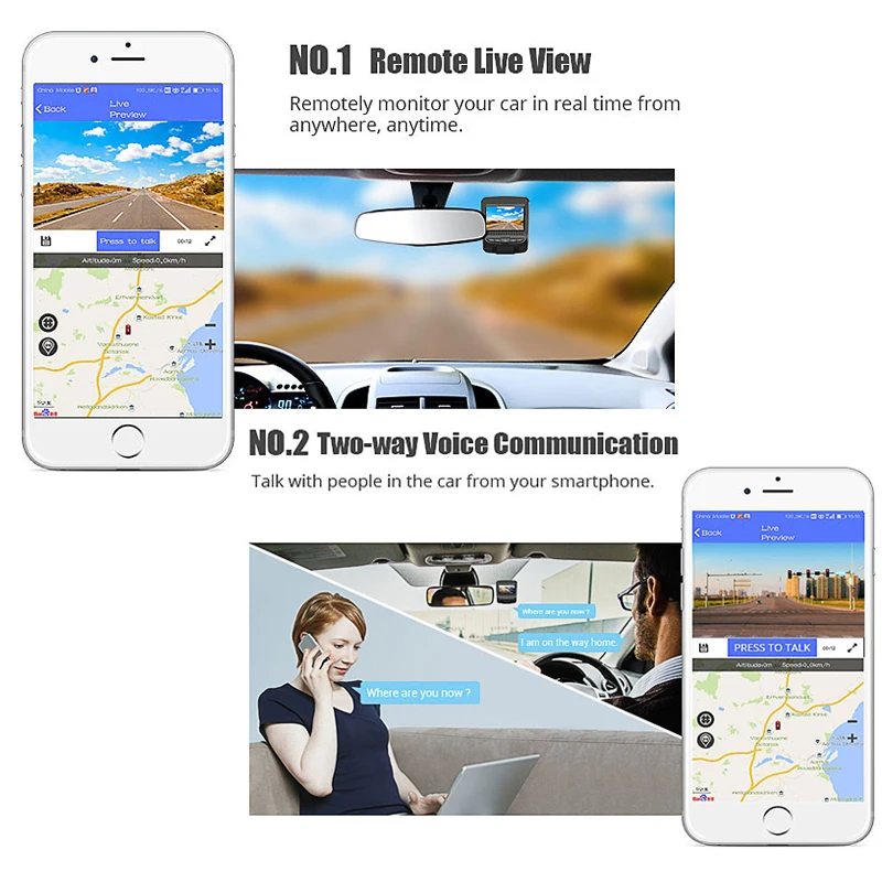 E ACE 3g Wi Fi Dvr FHD 1080 P двойной объектив регистраторы gps трек журнала удаленного Live View