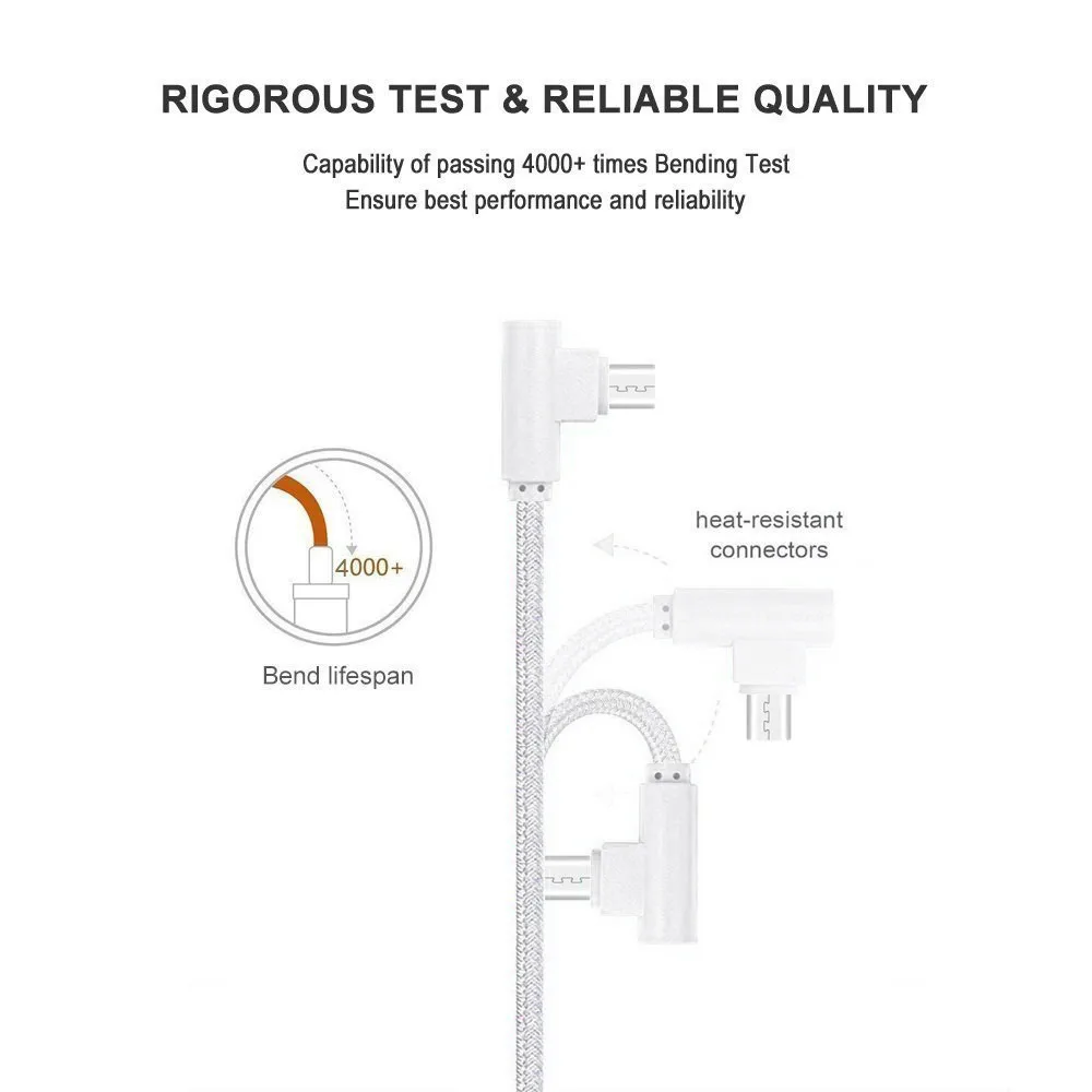 0,25/1/2/3 м универсальные чехлы для мобильного телефона Кабели USB кабель для передачи данных 2A данных и быстрой зарядки телефона USB кабель с нейлоновой оплеткой Тип C зарядный кабель с прямым углом 90 градусов# SYS