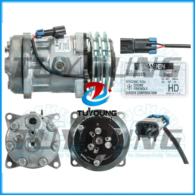 Автоматический компрессор переменного тока 7H15 для Sanden 4821 4472 2pk 132 мм Прямая