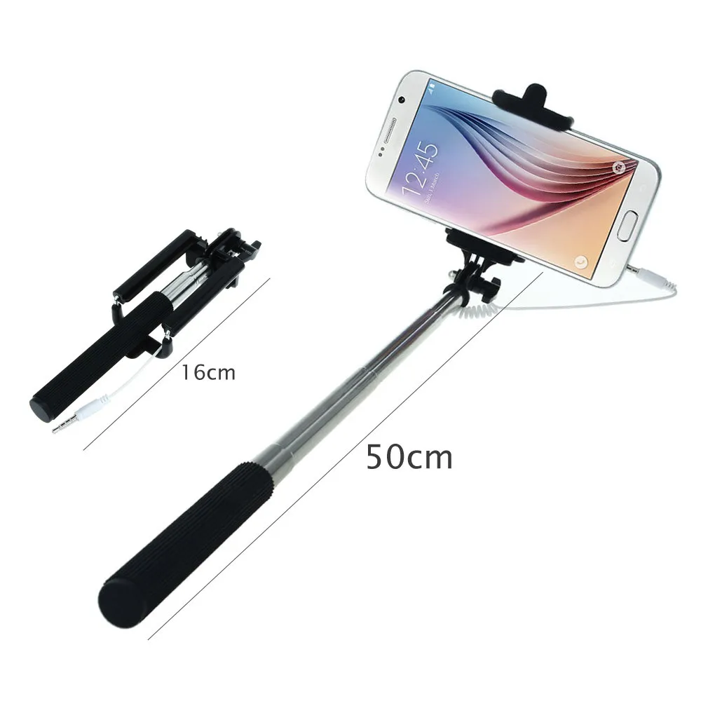 

Lightweight Durable Metal Shaft 1PC Mini Extendable Handheld Fold Self portrait Stick Holder Monopod Easy Adjust to Any Angle