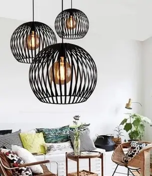 

Nordic Creative Simple Pendant Lamps Vintage Industrial Style Iron Pendant Lights for Restaurant Bar Cafes Living Room Lights M