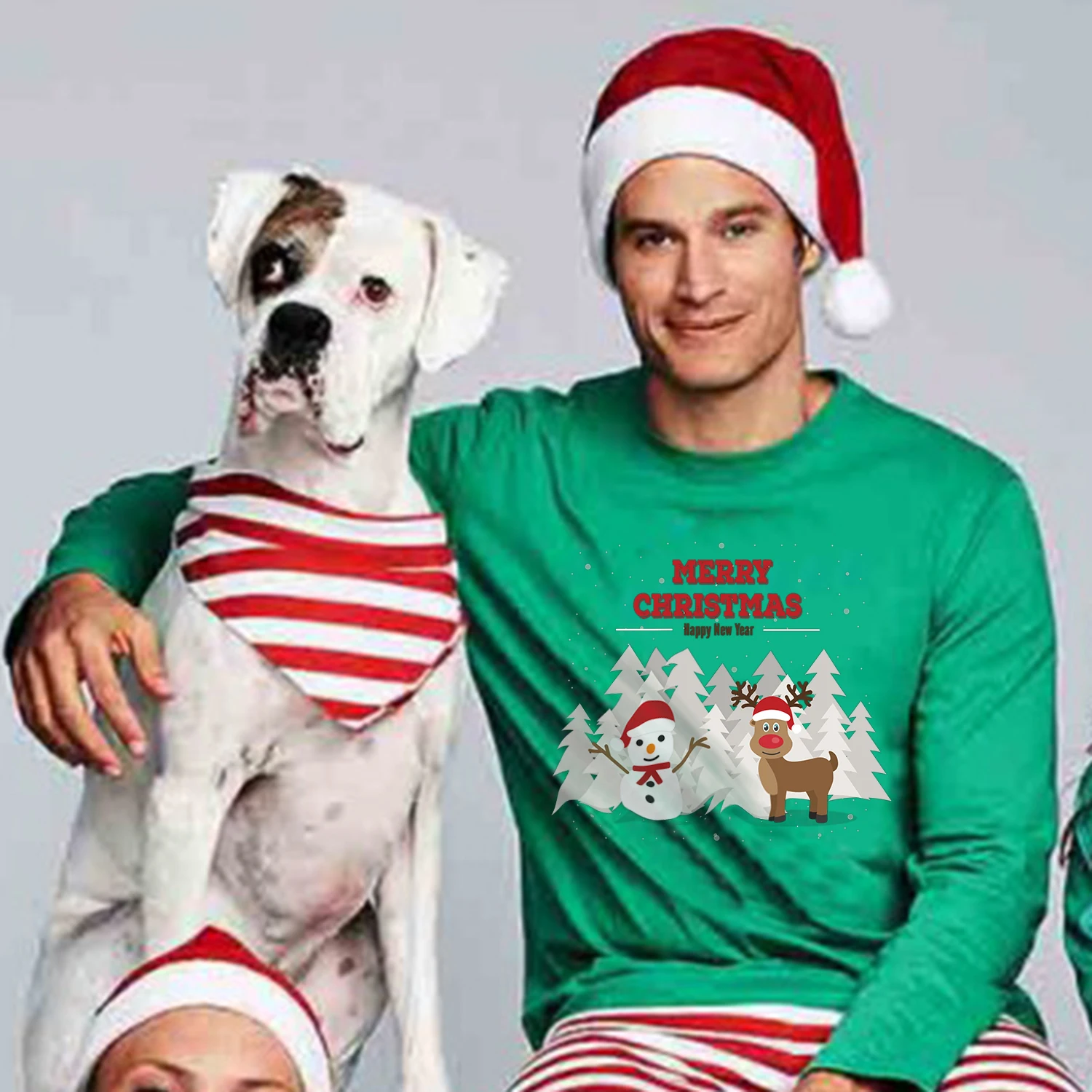 Комплект одинаковых пижам для всей семьи; рождественские зеленые полосатые одинаковые рождественские пижамы; пижамные комплекты; Рождественская одежда для сна; комплекты одежды для сна