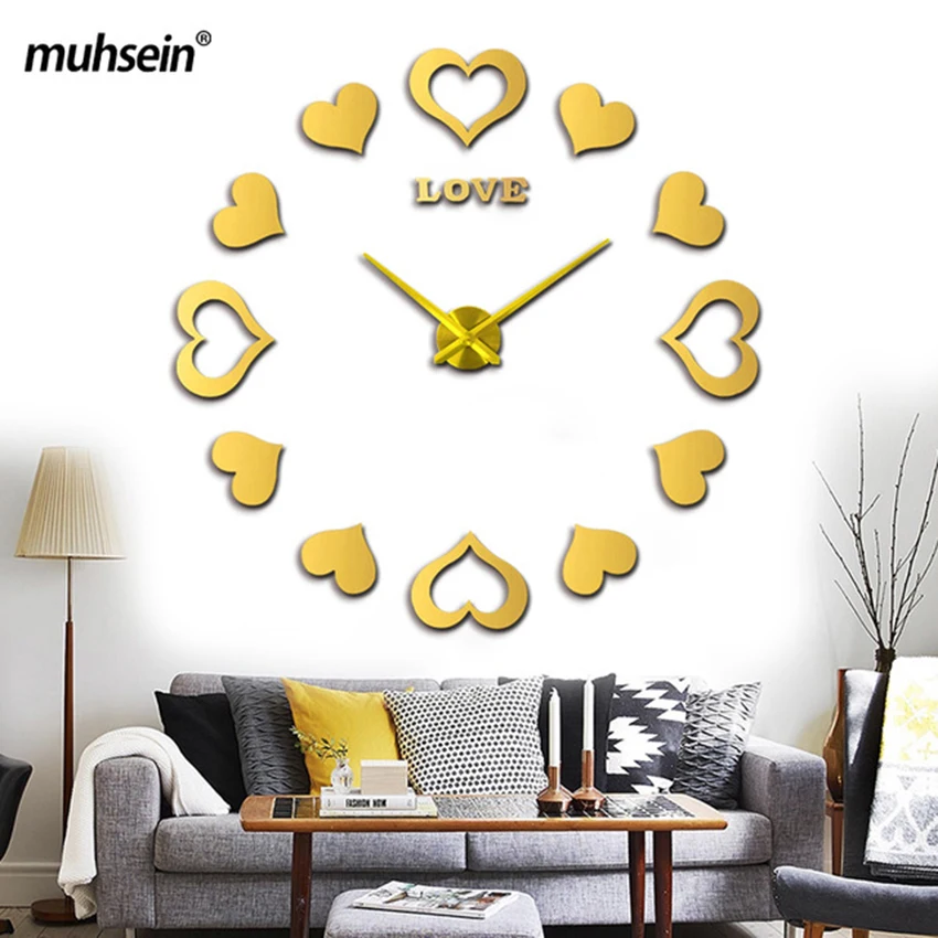 

3D diy Acrylic mirror Stickers Quartz Modern Watch Home Decoration new sale wall clock clocks reloj de pared watch Free shipping