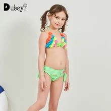 Бикини из двух предметов для девочек; купальный костюм с цветочным принтом для девочек; вечерние пляжные купальные костюмы с цветами