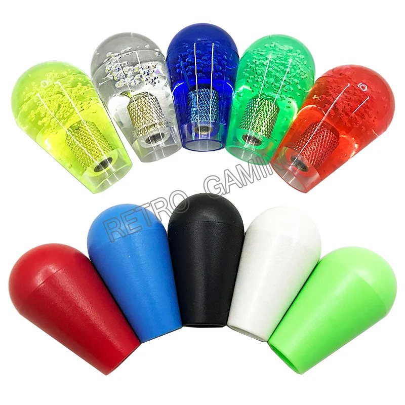 

1 PCS Transparent Elliptical ball head arcade joystick top ball 5*3cm American style stick topball for sanwa joystick 10 colors