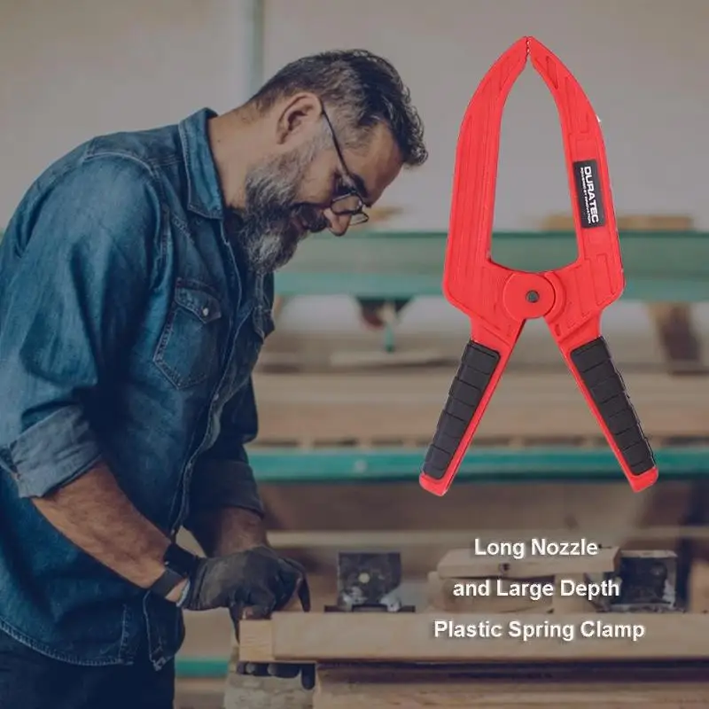 

DURATEC Large Depth Clamping Plastic Spring Clip A Type Woodworking Clamp