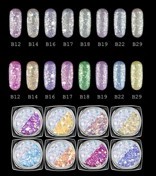 

8 Colors Photochromic Nail Art Glitter Sequins Sunlight Sensitive Mixed Glitter Powder UV Gel Gradient Pigment Tips Decoration