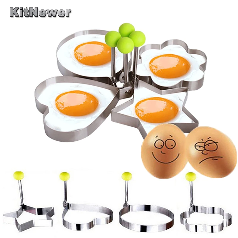 

4 piece Stainless steel Cute Shaped Fried Egg Mold Pancake Rings Mold Kitchen Tool