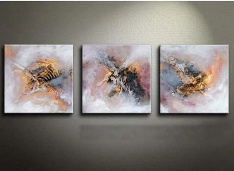 

Modern Home Decorativos Arts Hand-painted Abstract Graffiti Bees Oil Paintings on Canvas Handmade 3 Panel Wall Painting Artwork