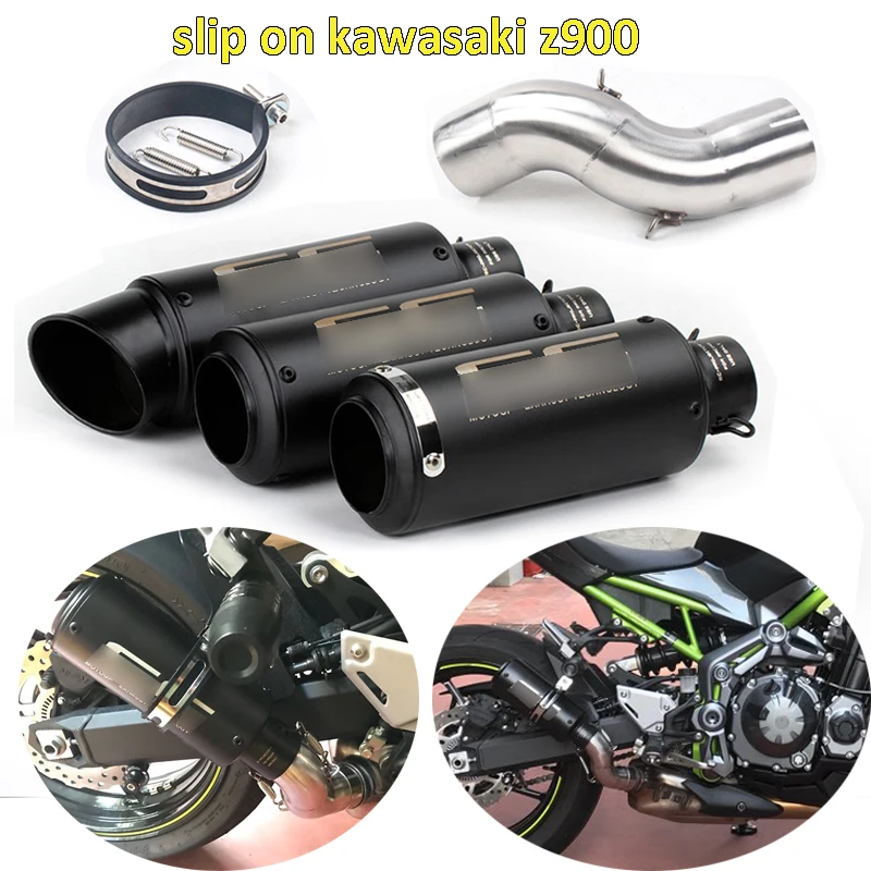

Z900 Motorcycle Exhaust System Slip On Modified Link Mid Pipe Baffler Tail Pipe For Kawasaki Z900