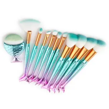 

11pcs Makeup Brushes Set Eye Shadow Eyeliner Fan-shaped Foundation Powder Blush Brushes Kit Red Dieny Soft Nylon Hair