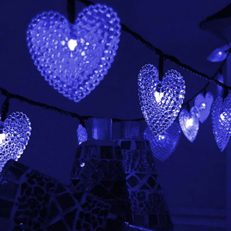 30LED Солнечная Любовь Сердце гирлянда света сказочные огни наружная