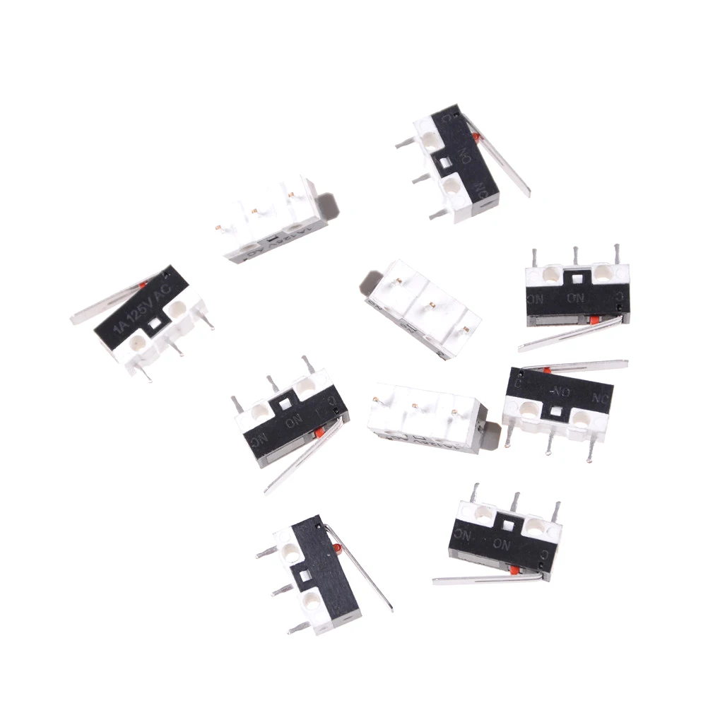 

10pcs/lot MINI Tripod Rectangular Tact Micro Mouse Micro Switch AC 125V 1A SPDT Momentary Long Hinge Lever Micro Switch