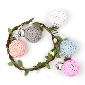 

TYRY.HU 5pcs Wooden Pacifier Clip Necklace Pendants Accessories Teething Beads Clip Clasps DIY Tool Teether Toy Baby Products