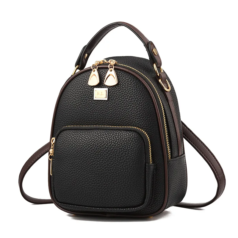 

Fashion Litchi Pattern Pu Leather Women Backpacks Small Travel Multifunctional Bag for Lady Large Capacity Shoulder Bag Blosa